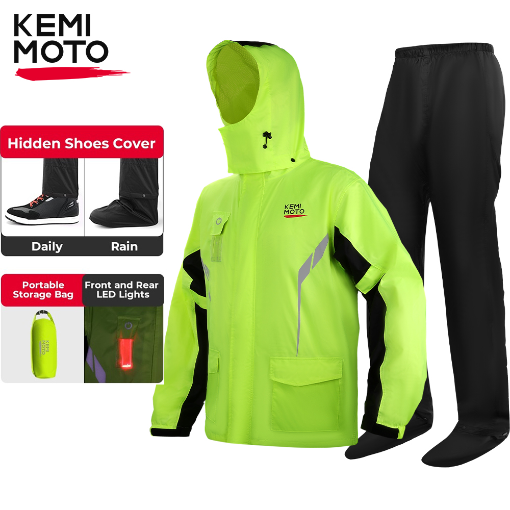 Cycling Gear Jacket - KEMIMOTO Unisex Waterproof Raincoat Set with
