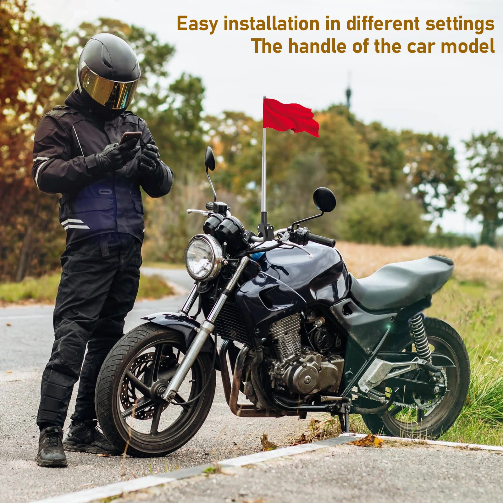 2Pcs Motorcycle Flagpole Unive - Cycling Gear Shelf のレビューと価格
