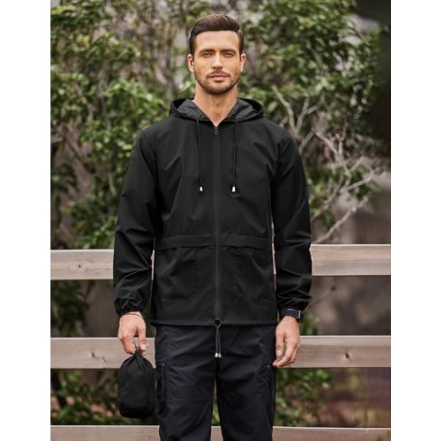 Mens Packable Rain Jacket Ligh - Cycling Gear Jacket のレビューと価格