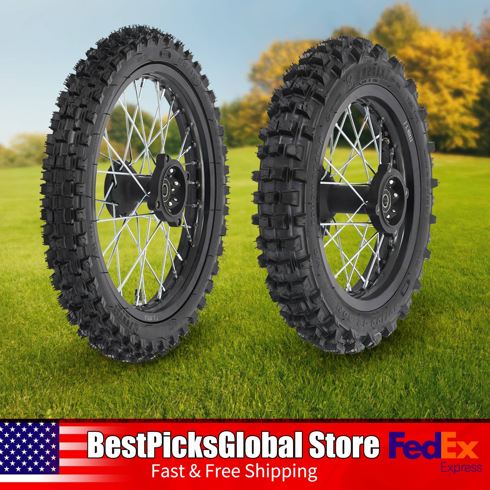Front&Rear Wheel Set, 80/100-1 - Road Bike Tire のレビューと価格