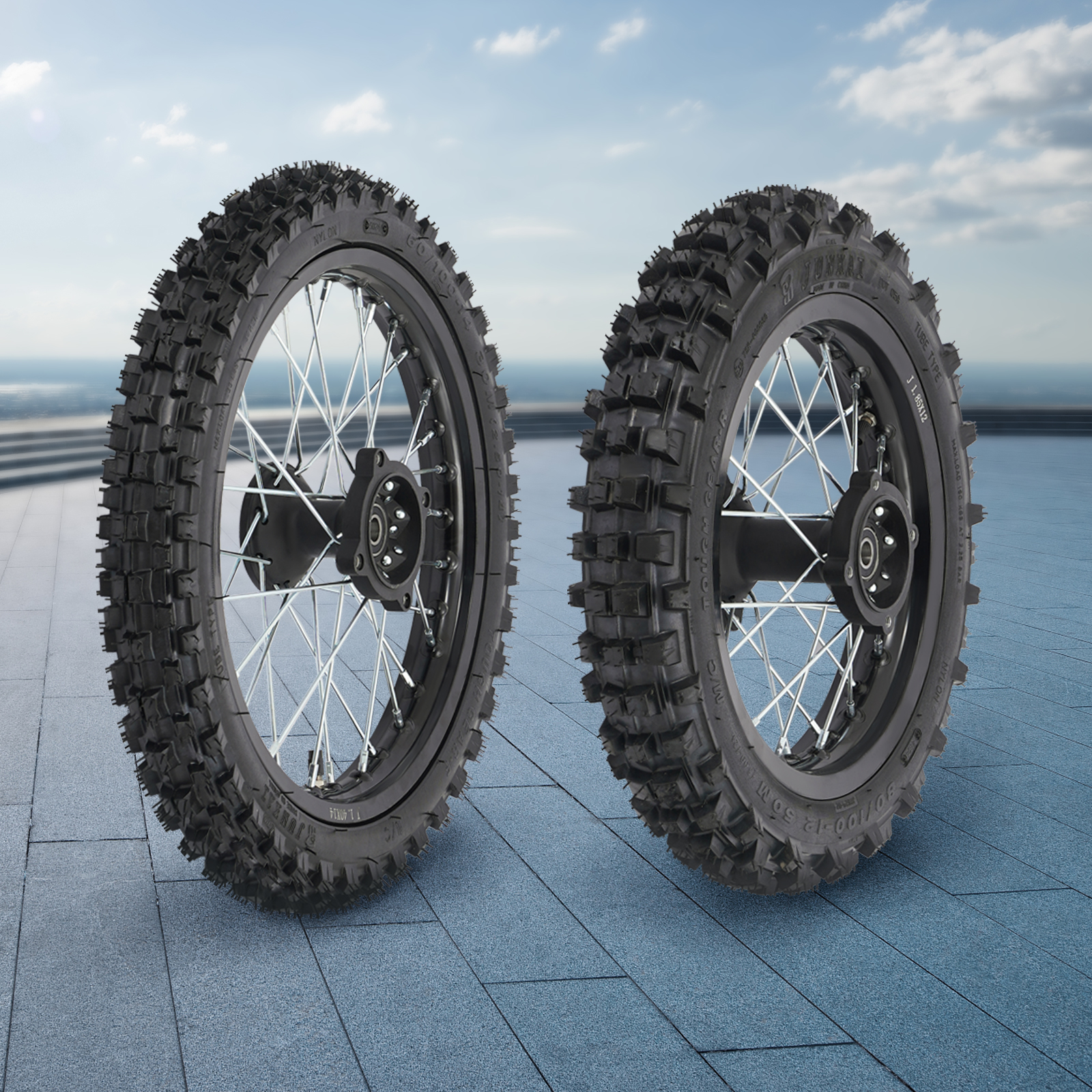 Front&Rear Wheel Set, 80/100-1 - Road Bike Tire のレビューと価格
