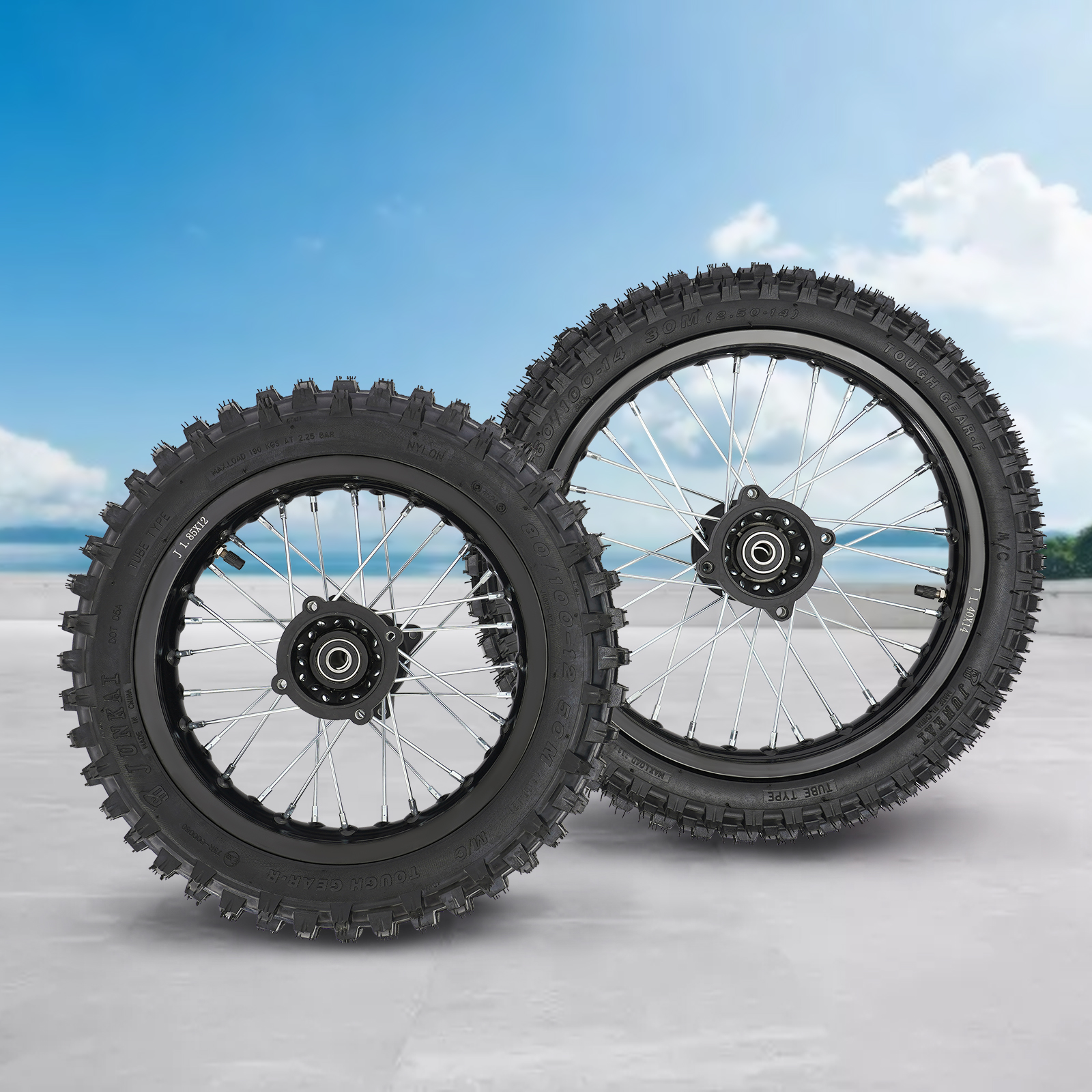 Front&Rear Wheel Set, 80/100-1 - Road Bike Tire のレビューと価格