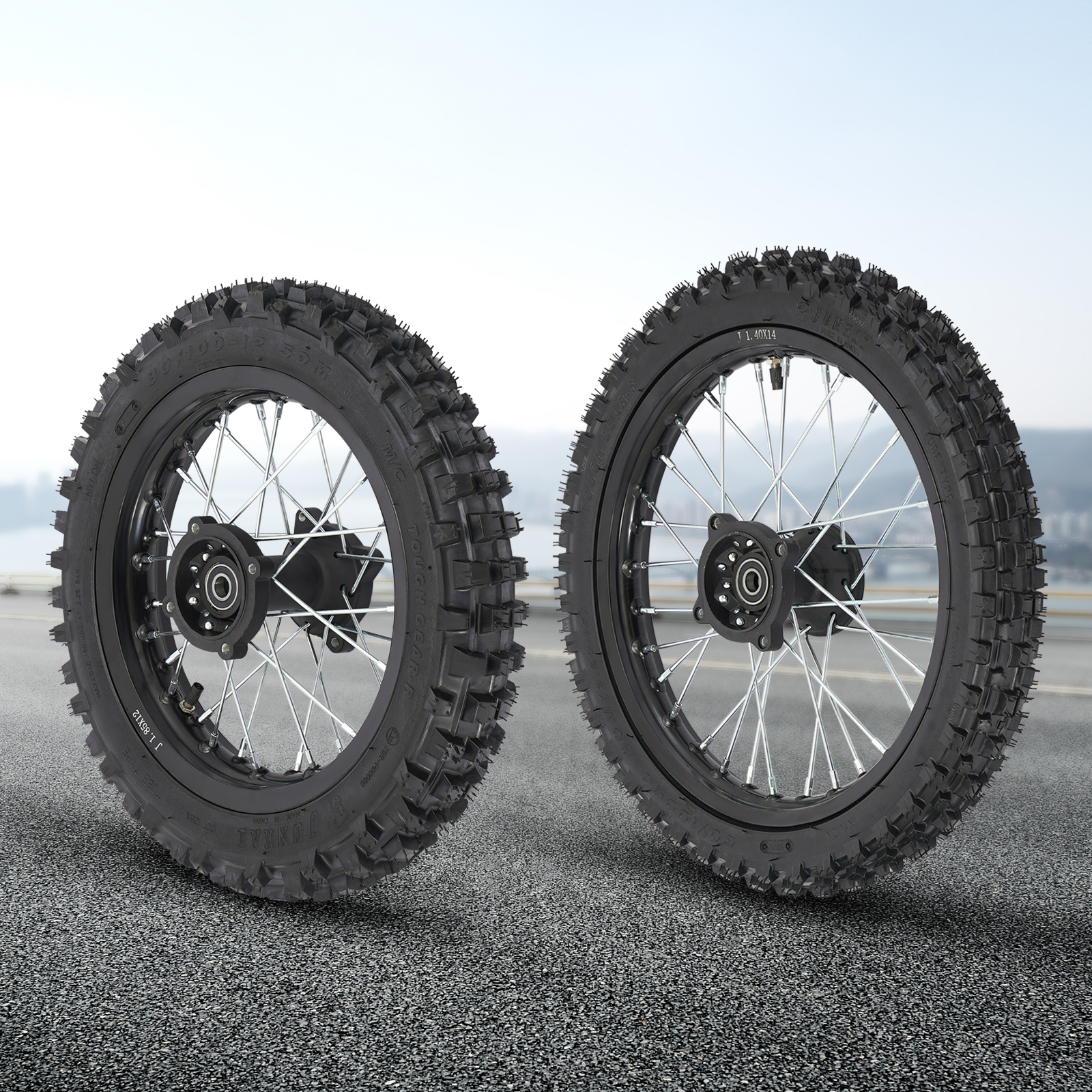 Front&Rear Wheel Set, 80/100-1 - Road Bike Tire のレビューと価格