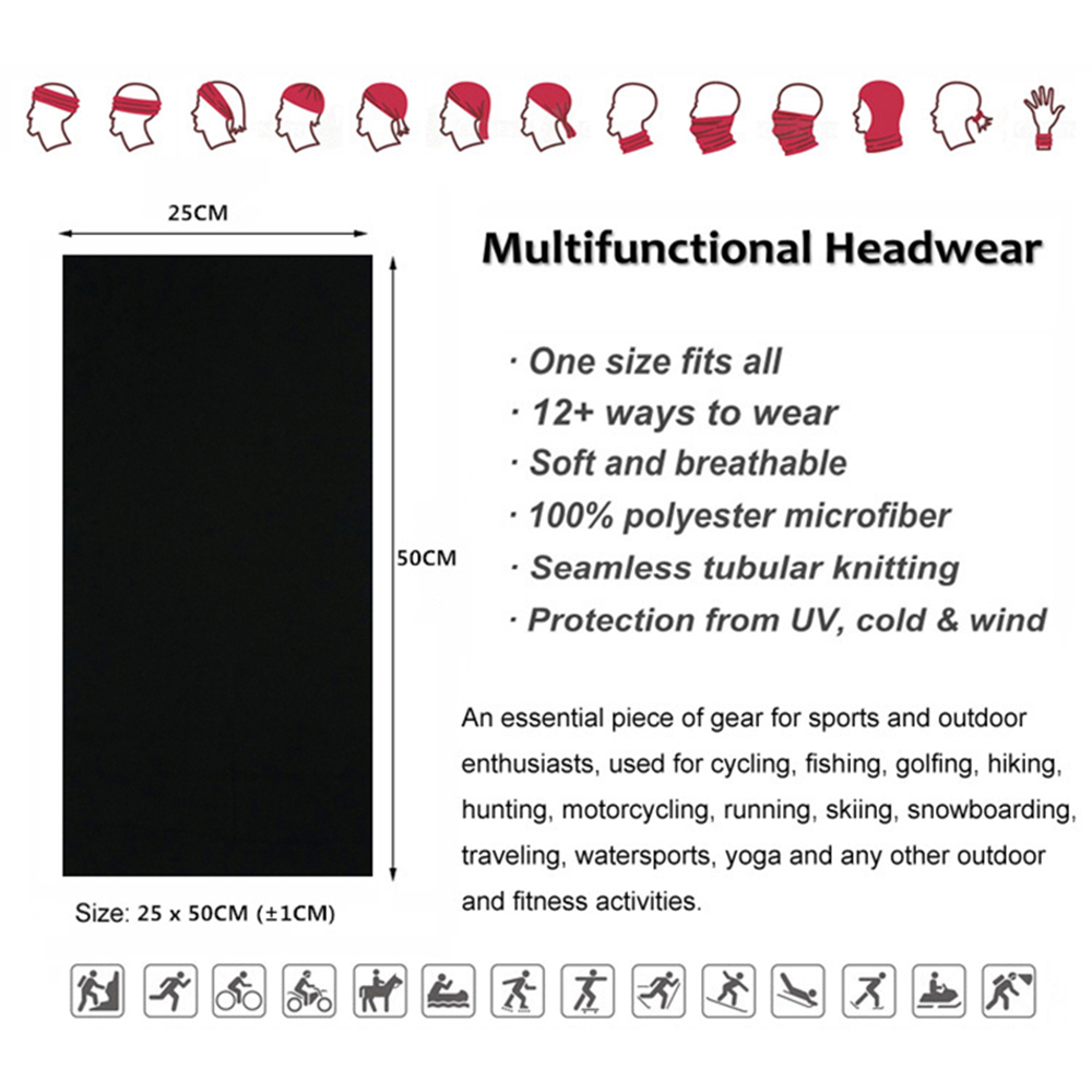 Seamless Solid Color Bandanas  - Cycling Gear For Men のレビューと価格