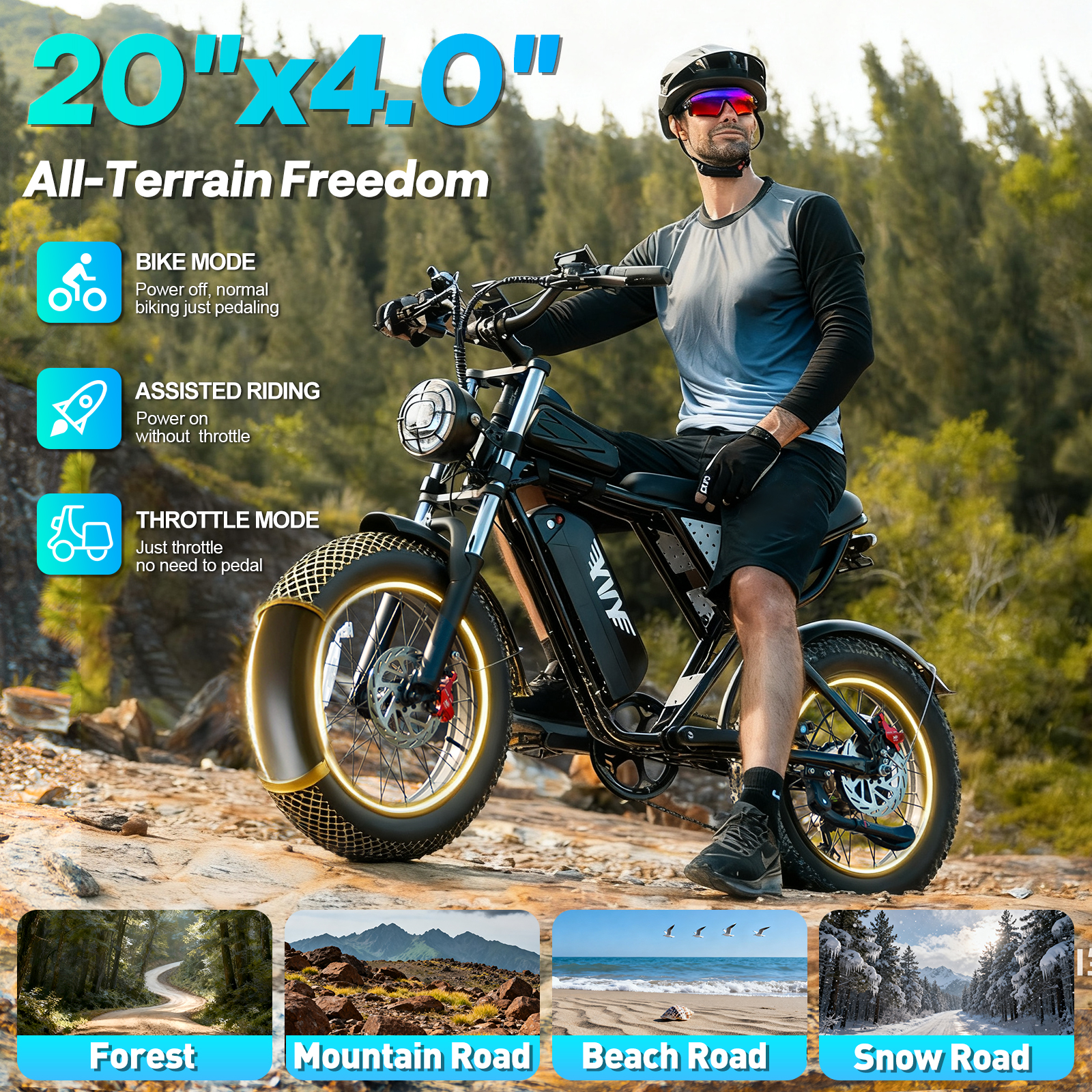 YVY K20 Lite 1200W Electric Bi - Road Bike Tire のレビューと価格